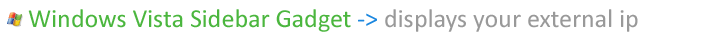 Windows Vista Sidebar Gadget -> displays your external ip